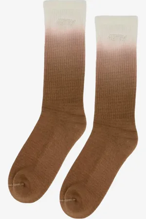 Autry Chaussettes dégradées avec logo brodé et marron M Unisexe