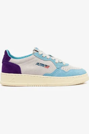 Autry M Medalist Low en daim violet et bleu clair 39 EU Homme