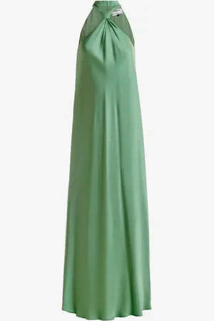 Essentiel Antwerp Robe longue verte avec encolure américaine et nœud 34 FR Femme