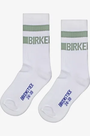 Birkenstock Chaussettes en coton à rayures vertes et blanches 36-38 Unisexe