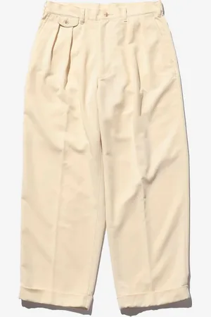 Beams Pantalon en twill à 2 plis de couleur crème M Homme