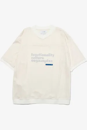 F/CE T-shirt en maille blanche avec impression S Homme