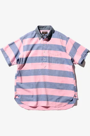 Beams Chemise Oxford rayée marine et M Homme