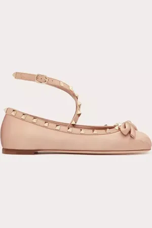 VALENTINO GARAVANI BALLERINES ROCKSTUD EN SATIN Femme 34.5