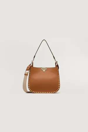VALENTINO GARAVANI SAC HOBO ROCKSTUD EN CUIR DE VEAU GRAINÉ Femme UNI