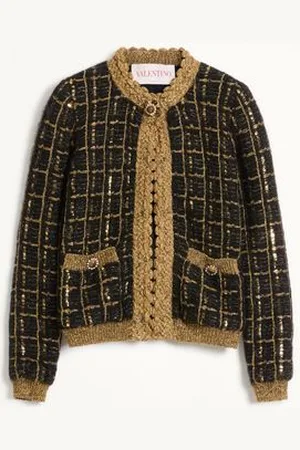 VALENTINO VESTE TRICOTÉE EN MOHAIR ET SEQUINS Femme / L