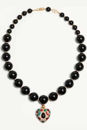 VALENTINO GARAVANI COLLIER COEUR ROYAL EN MÉTAL, RÉSINE, ÉMAIL ET CRISTAUX SWAROVSKI® Femme / / / UNI