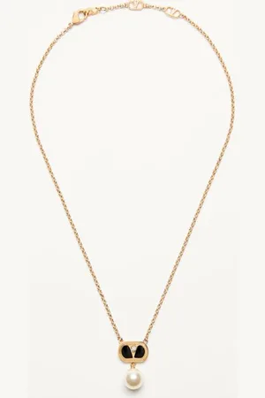 VALENTINO GARAVANI COLLIER OVALETTE EN MÉTAL AVEC ÉMAIL, CRISTAL ET PERLE SWAROVSKI® Femme / UNI