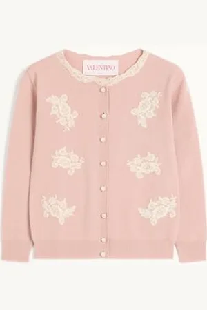 VALENTINO CARDIGAN BRODÉ AVEC INSERTS DE DENTELLE Femme / L