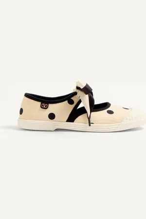 VALENTINO GARAVANI BASKETS BALLERINES BAY BY BAY EN TISSU MOIRÉ PLUS DE POIS Femme / 35.5