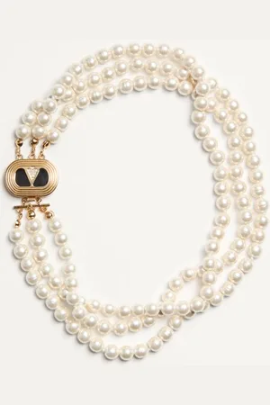 VALENTINO GARAVANI COLLIER OVALETTE EN MÉTAL, ÉMAIL, PERLES ET CRISTAUX SWAROVSKI® Femme / / UNI