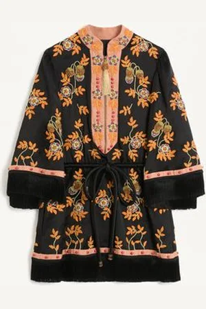 VALENTINO ROBE COURTE EN DOUBLE DUCHESSE LAVÉE ET BRODÉE Femme / 38
