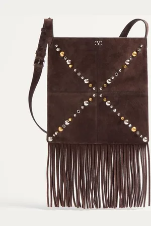 VALENTINO GARAVANI SAC PORTÉ ÉPAULE GARAVANI NELLCÔTE EN DAIM AVEC FRANGES Femme UNI