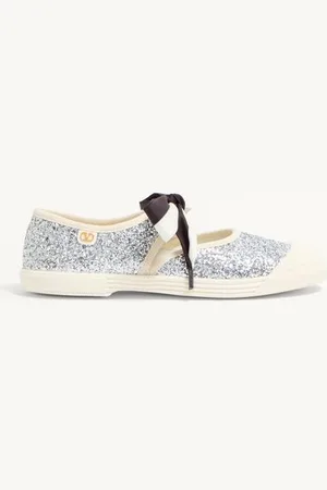 VALENTINO GARAVANI BASKETS BALLERINES BAY BY BAY EN TISSU PAILLETÉ Femme 35