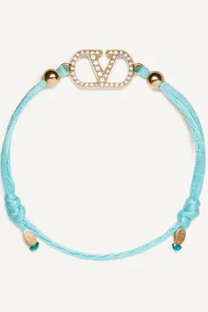 VALENTINO GARAVANI BRACELET GARAVANI VLOGO SIGNATURE EN COTON ET CRISTAUX SWAROVSKI® Femme / UNI