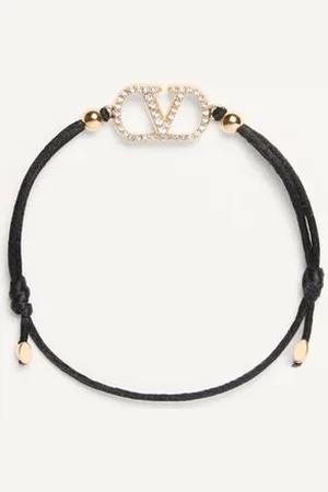 VALENTINO GARAVANI BRACELET GARAVANI VLOGO SIGNATURE EN COTON ET CRISTAUX SWAROVSKI® Femme / UNI
