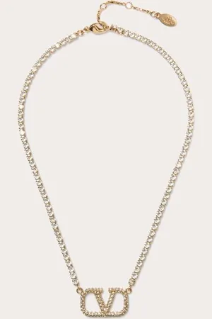 VALENTINO GARAVANI COLLIER VLOGO SIGNATURE EN MÉTAL ET CRISTAUX SWAROVSKI® Femme UNI