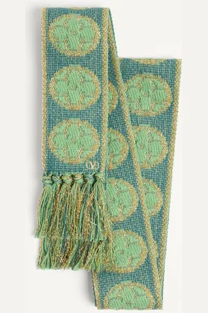 VALENTINO GARAVANI FOULARD ANTIBES EN COTON ET FIBRE MÉTALLIQUE Femme / / UNI