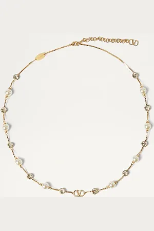 VALENTINO GARAVANI COLLIER VLOGO SIGNATURE EN MÉTAL AVEC PERLES ET CRISTAUX SWAROVSKI® Femme UNI