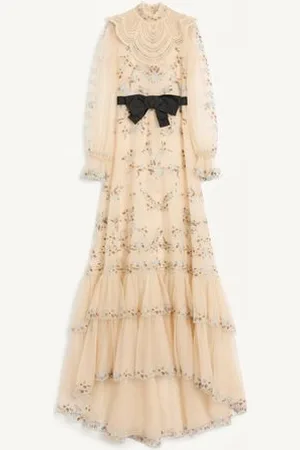 VALENTINO ROBE LONGUE EN ORGANZA BRODÉ Femme / 38