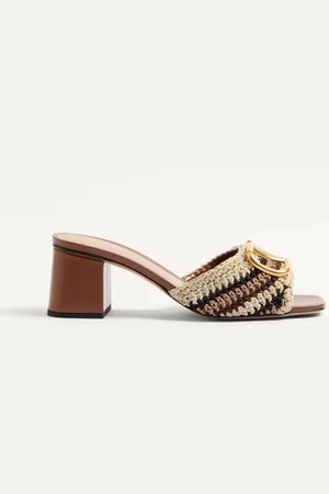 VALENTINO GARAVANI CLAQUETTES VLOGO SIGNATURE AVEC BRODERIES AU CROCHET, TALON : 60 MM Femme 35.5