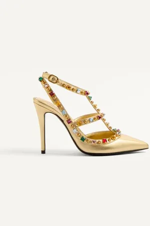 VALENTINO GARAVANI ESCARPINS ROCKSTUD EN NAPPA LAMÉ AVEC CABOCHON ET CRISTAUX, TALON : 100 MM Femme / 36.5