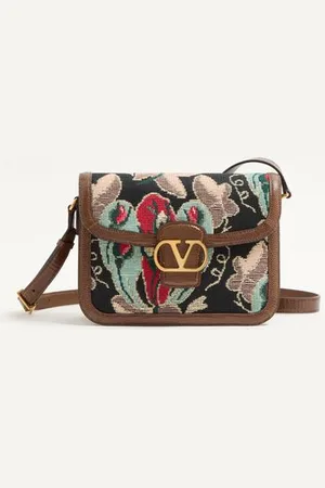 VALENTINO GARAVANI SAC PORTÉ ÉPAULE GARAVANI 9TO5 EN TISSUS JACQUARD ET LÉZARD Femme / UNI