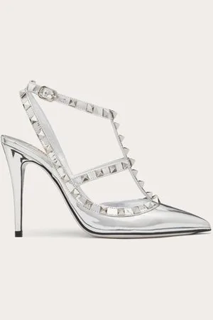 VALENTINO GARAVANI ESCARPINS ROCKSTUD EFFET MIROIR AVEC CLOUS ET BRIDES ASSORTIS, TALON : 100 MM Femme 35.5