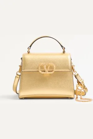 VALENTINO GARAVANI MINI SAC À MAIN GARAVANI VSLING EN CUIR DE VEAU GRAINÉ LAMÉ AVEC LOGO-BIJOU Femme / UNI
