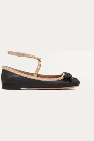 VALENTINO GARAVANI BALLERINES ROCKSTUD EN CUIR NAPPA Femme 34.5