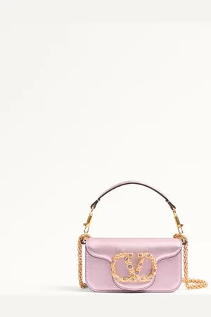 VALENTINO GARAVANI PETIT SAC PORTÉ ÉPAULE GARAVANI LOCÒ EN CUIR DE VEAU LAMÉ AVEC LOGO BIJOU Femme UNI