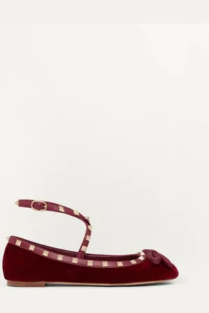 VALENTINO GARAVANI BALLERINES ROCKSTUD EN VELOURS Femme 35.5