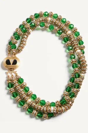 VALENTINO GARAVANI COLLIER CŒUR ROYAL EN MÉTAL, ÉMAIL, VERRE BRIOLETTE, PERLES ET CRISTAUX Femme / / UNI