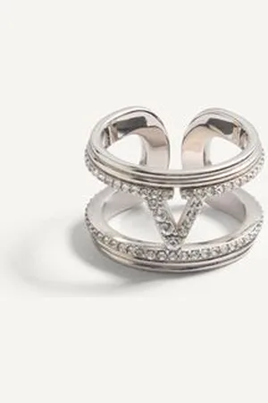 VALENTINO GARAVANI BAGUE OVALETTE EN MÉTAL ET CRISTAUX SWAROVSKI® Femme 11