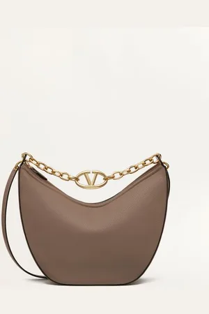 VALENTINO GARAVANI SAC HOBO MOYEN VLOGO MOON EN CUIR DE VEAU GRAINÉ AVEC CHAÎNE Femme UNI