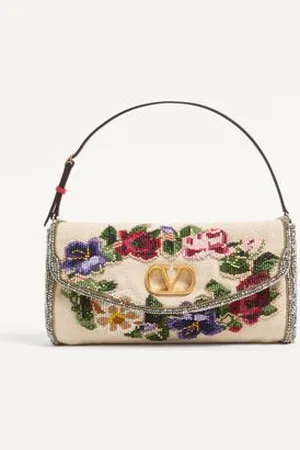 VALENTINO GARAVANI PETIT SAC SOUPLE BRODÉ PORTÉ ÉPAULE GARAVANI VAIN Femme UNI