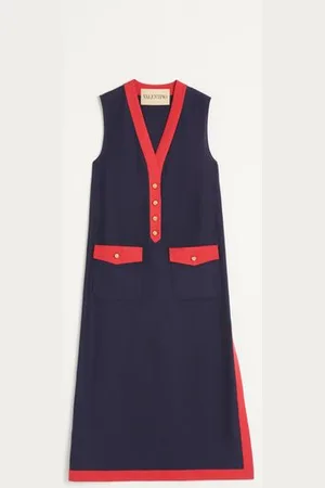 VALENTINO ROBE MI-LONGUE EN LIN VISCOSE Femme / 36