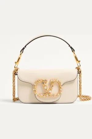 VALENTINO GARAVANI PETIT SAC PORTÉ ÉPAULE GARAVANI LOCÒ EN CUIR DE VEAU AVEC LOGO BIJOU Femme UNI