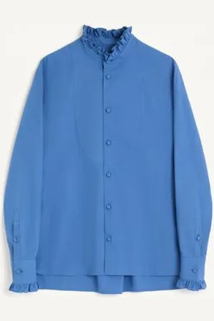 VALENTINO CHEMISE EN POPELINE DE COTON AVEC PLASTRON ET VOLANTS Homme 38