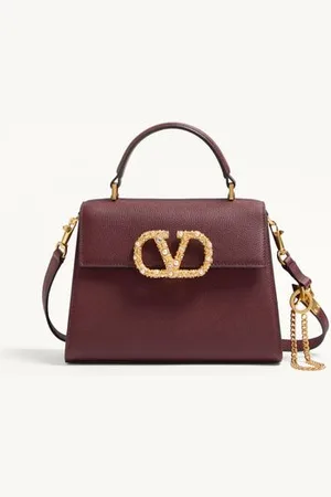 VALENTINO GARAVANI PETIT SAC À MAIN GARAVANI VSLING EN CUIR DE VEAU GRAINÉ AVEC LOGO-BIJOU Femme UNI