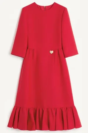 VALENTINO ROBE MI-LONGUE EN CRÊPE COUTURE Femme 36