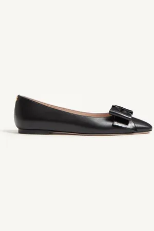 VALENTINO GARAVANI BALLERINES BOWOW EN PEAU DE CHEVREAU Femme 35.5
