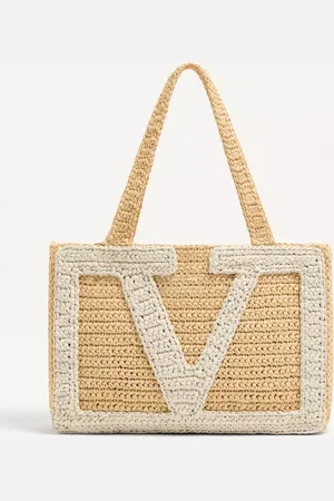 VALENTINO GARAVANI CABAS MOYEN GARAVANI VIVA SUPERSTAR EN RAPHIA Femme / UNI