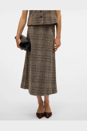VERO MODA Marin Taille Haute Jupe Midi