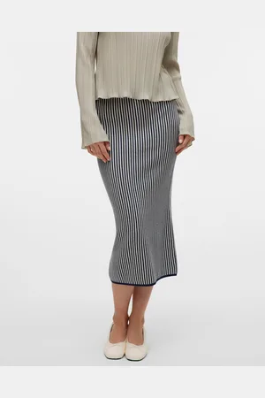 VERO MODA Gold Taille Haute Jupe Midi