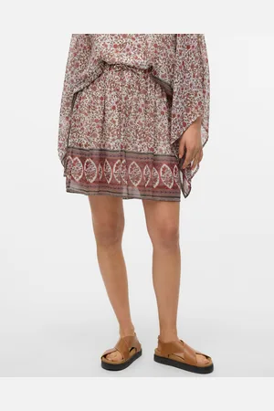 VERO MODA Boho Taille Haute Jupe Courte