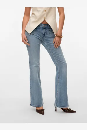 VERO MODA Jean Taille Basse Flared Fit Jeans