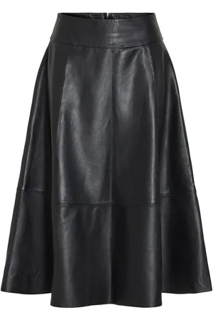 VILA Taille Haute Jupe Mi-longue En Cuir