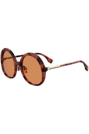 Fendi Femme FF 0430/S 0UC/W7 Lunettes de soleil outlet Acétate Orange Ronde Normale
