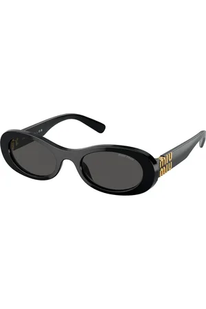 Miu Miu Femme MU 06ZS 1AB5S0 Lunettes de soleil Acétate Gris Ronde Normale